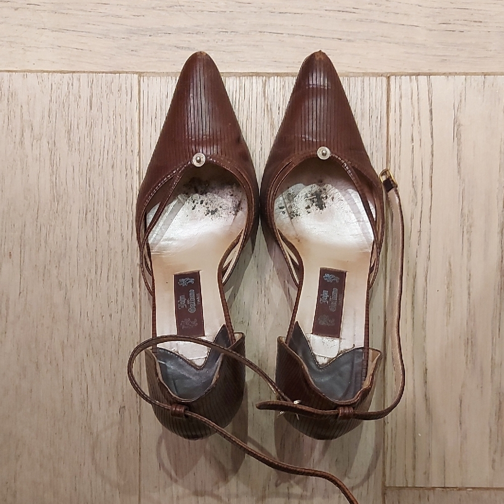 John Galliano Elegant Brown Heels